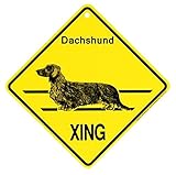 Dachshund XING サインボード：ダックスフンド（ロング） 横断 注意 英語 看板 Made in U.S.A [並行輸入品]