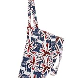 女性の綿 英国の旗の印刷キャンバストート袋青