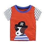 Tovadoo 子供服 ベビー服 男の子 トップス tシャツ 春夏 半袖 車柄 汽船柄 犬キャプテン 多色 可愛い プレゼント 通学 旅行 海遊び 18ヶ月-6歳