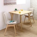 ほっこり北欧を感じるダイニング3点セット 天然木アッシュ 【テーブル(幅80cm)1＋チェア2】 (チェア：ベージュ2脚)