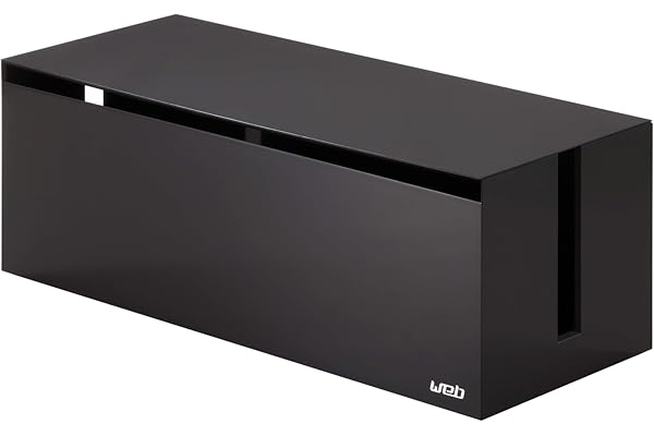 山崎実業(Yamazaki) ケーブルボックス ウェブ L ブラウン 約W40×D15.5×H14.5cm 電源タップ ケーブル 収納 2708