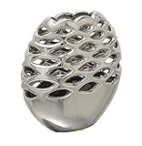 Deco 79 59737 Lovely Ceramic Vase, Silver [並行輸入品]