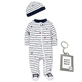 リトルミー 未熟児新生児用フッティ スリープアンドプレイパジャマ 脚付きパジャマと帽子 男女 US サイズ: Newborn カラー: ブルー