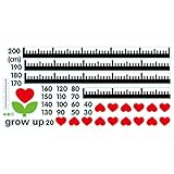 OYAN 子供身長計 ウォールステッカー身長計 子供の成長記録 卒園 入園 記念 プレゼント 測定範囲：50～ 170cm ，20~200cm (love heart)