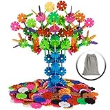 Best Choice Productsキッズ教育Stem Toy 360-pieceプラスチックBrain Flakes建物ブロックDiscs Set w / Carryingバッグ