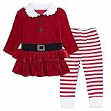 (アイム)iiniim　ベビー ガールズ クリスマス トップ パンツ セット ベルベット 可愛い 祭り 誕生日 プレゼント 聖夜 イブ キッズ用 コスチューム 着ぐるみ 衣装 新生児用 記念写真 小道