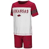 幼児用Arkansas RazorbacksピンストライプTeeシャツとショーツセット 2T レッド