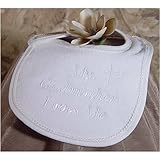 Terry Velour "My Godmother Loves Me" Bib (One Size/White) by Little Things Mean A Lot [並行輸入品]