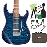 Gio Ibanez GRX70QA エレキギター初心者14点セット 【充電式ミニアンプ付き】 TVT ジオ アイバニーズ