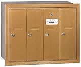 Salsbury Industries 3504BRU Recessed Mounted Vertical Mailbox with USPS Access and 4 Doors, Brass [並