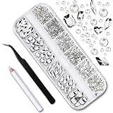 ESJNNK ラインストーン ネイルラインストーン 3点セット ネイルデコレーション 3D 混入ネイルアートパーツ クリスタル セルフネイル レジン ネイルセット ハンドメイド素材 DIY 手芸パーツ (シルバーA)