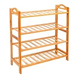 シューズラック 木製 4段 幅69cm ナチュラル ウッドラック 多目的収納ラック