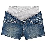 アビックス アルゴヴィア お腹らくちんショートパンツ L ブルー ストレッチデニム 355282