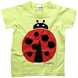 【初夏盛夏対応】 CHEEK ROOM(チイクルーム) 製品洗い加工済み42/2天竺てんとうむし半袖Tシャツ 90cm/GN NO.B-480149
