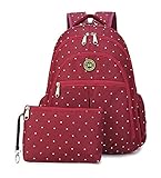 Cute Baby マザーズバッグ リュック ママバッグ 軽量 大容量 ベビーカー 対応 多機能 25L (水玉レッド)
