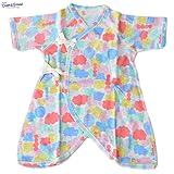 オーシャンアンドグラウンド｜ベビーコンビ肌着｜カラフルクラウド柄｜ピンク