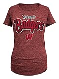 NCAA Wisconsin BadgersレディースTri Blend半袖スクープネックTシャツ、XL、ヘザーレッド