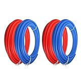 PEXFLOW Pex管キットwith 1 / 2インチx 100 '、3 / 4インチx 100 'コイルレッドandブルー飲料水Pexチューブコンボ 1/2 and 3/4 inch PXKT-R