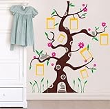 Pop Decors Removable Vinyl Art Wall Decals Mural for Nursery Room, Colorful Photo Tree by Pop Decors