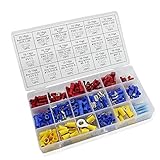 Aussel Assorted Insulated Electrical Wiring Wire Terminals Crimp Connector Butt Spade Ring Fork Set 