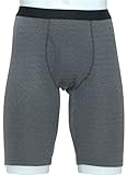 紳士　ロングボクサーブリーフ ストレッチ裏起毛（選べる2カラー)（膝上）(L, 1.グレー)