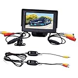 Misaky 4.3 Inch TFT LCD Monitor + Car Reverse Rearview Back Up Camera Parking Wireless Kits [並行輸入品]