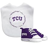 TCU Baby Fanatic Bib with Pre-Walkers, NCAA Texas Christian Horned Frogs Infant Shoe Gift Set by Bab