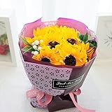 【最終サマーセール】BIO アンダルシアブーケ　フレグランスソープフラワー　クリアバック・ギフトボックス付　お祝い　記念日　お見舞い　サマーギフト　プレゼント　ひまわり　