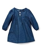 Sweet &ソフトParisダークブルーデニムドット柄前ボタンドレス – 幼児12 M