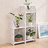 Plant shelf マルチレイヤフラワーラックバルコニープラントシェルフマルチファンクションフラワーポットラックフロアスタイルシェルフホワイト Flower racks ( 色 : A+B )