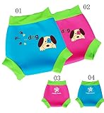 Deris 動物柄付き水遊び用おむつパンツ 赤ちゃん ベビー 水着 スイムパンツ　女の子 女児 男の子　男児　花柄 チャックルベビー (02)