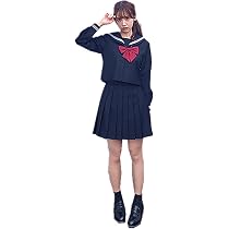 Amazon.co.jp: [Somnvs258] 紺色 女装対応 大きいサイズ セーラー服 JK
