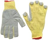 G & F 1680 CUT RESISTANT Work GLOVES-100% KEVLAR Knit, Extra Long Cuff, patched with Leather palm, C