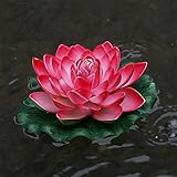 ノーブランド品　造花　三本　蓮　蓮の花　睡蓮　睡蓮　浮き蓮　水の上　シルク製花　観葉植物　人工観葉植物　インテリア　装飾　飾り付き　フラワー　飾り　雑貨　室内　室外　池　フローティングロータス　レッド