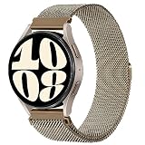 ラグ幅20MM汎用 コンパチブル Samsung Galaxy Watch 7/6/5/4/FE 40mm 44mm/5 Pro 45mm/Galaxyウォッチ6 Classic 43mm 47mm/Galaxyウォッチ4 Classic 42mm 46mm、コンパチブル amazfit gtr mini/gts4 mini ベルト、メタルメッシュ、ミラネーゼループ、通気、ビジネス、ステンレス、マグネット