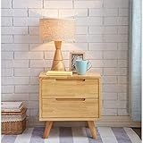 ベッドサイドテーブル, 無垢材のベッドルーム家具ホームナイトサイドテーブル2引き出しベッドルーム収納キャビネット 50 * 45 * 40cm,1,50*45*40