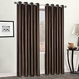 High Quality Faux Leather Heavy Window Curtain Panel, 52 by 95-Inch, Brown