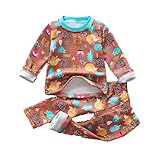 Tovadoo 子供服 ベビー服 男女共用 トップス+ズボン 秋冬 長袖 多色 キャラクター柄 厚手 暖かい キュート ソフト ファッション 保育園 旅行 プレゼント