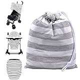 Cunina 伸縮自在 乳ケープ 4-in-1マルチユースベビーストレッチカバーカーシートキャノピー 看護カバー ショッピングカートカバー インフィニティスカーフベビー用パーフェクトギフト (グレー)