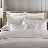 Barbara Barry Quill Queen Sham (Marble) Tan and White [並行輸入品]