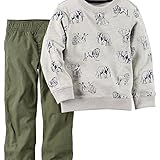 カーターズ Carter's アニマル柄 トレーナー 長袖 フレンチテリー綿100% ＆ デニムパンツ 綿100% 2点セット 2-Piece Pullover & Pant Set 3M (55-6