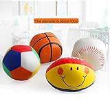 leegor 4pc赤ちゃんのコットンソフトボールFootball Smiling Rugby Kid開発&教育Squeezed Toys 10 x 10 x 2 cm オレンジ Leegor-308