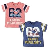 (ネイビー/80cm)ベビー服 男の子 Tシャツ 半袖 袖ライン ロゴプリント 男児 ベビー
