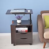 DlandHome 昇降式サイドテーブル ナイトテーブル チェスト サイドテーブル キャスター付き サイドワゴン