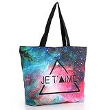 2017ファッションデジタルプリントグリーンバッグショルダーバッグジッパーバッグ（銀河、JET'IME）
