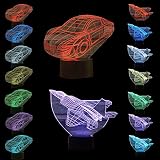 2デザインを1つにパッケージ、fastgo 3d Illusion夜ランプの7色LEDホット素晴らしい贈り物男の子女の子大人Unique Decorデスク夜ランプ