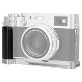 JJC 金属ハンドグリップ 富士フイルム Fujifilm Fuji X100V & X100F カメラ適用 電池交換が便利 シルバー （Fujifilm X100VIに対応しません）