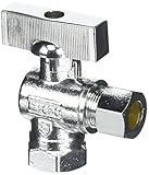 LDR 537 5100QT 3/8-Inch Comp by 3/8-Inch FIPQuarter Turn Shut-Off Angle Valve Low Lead, Chrome Plate
