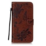 UNEXTATI iPhone8 Plus ケース PUレザー 手帳型ケース カバー カード収納 iPhone8 Plus 用 Case Cover (ブラウン)