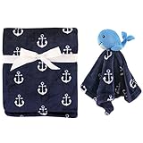 Hudson Baby Plush Blanket & Security Blanket, Nautical Whale
